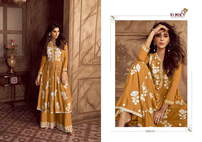 Lakhnawi Vol 4 Diamonds By Vamika Kurti Palazzo With Dupatta Wholesalers In Delhi
